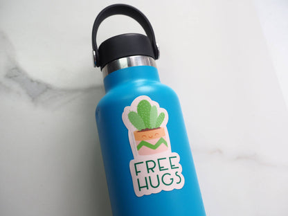 Not a Hugger Cute Cactus Sticker, Funny House Plant Decals