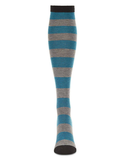 WOMEN'S SHADED STRIPED CASHMERE BLEND KNEE HIGH SOCKS