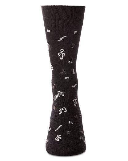 MEN'S MUSICAL NOTES CASHMERE BLEND CREW SOCKS