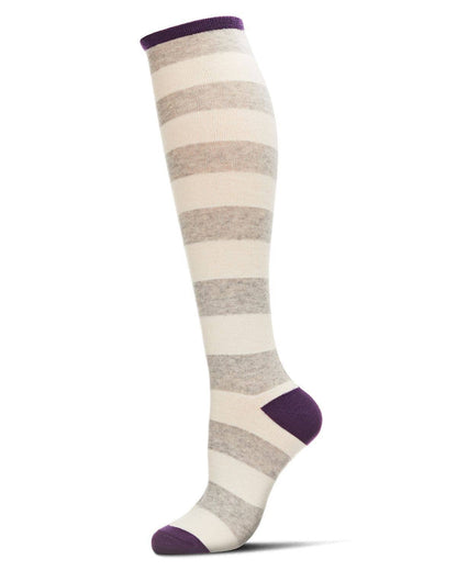 WOMEN'S SHADED STRIPED CASHMERE BLEND KNEE HIGH SOCKS