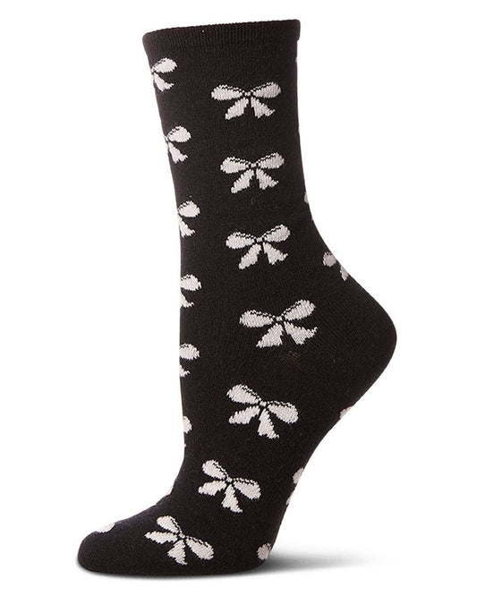 WOMEN'S SOFT BOWS CASHMERE BLEND CREW SOCKS