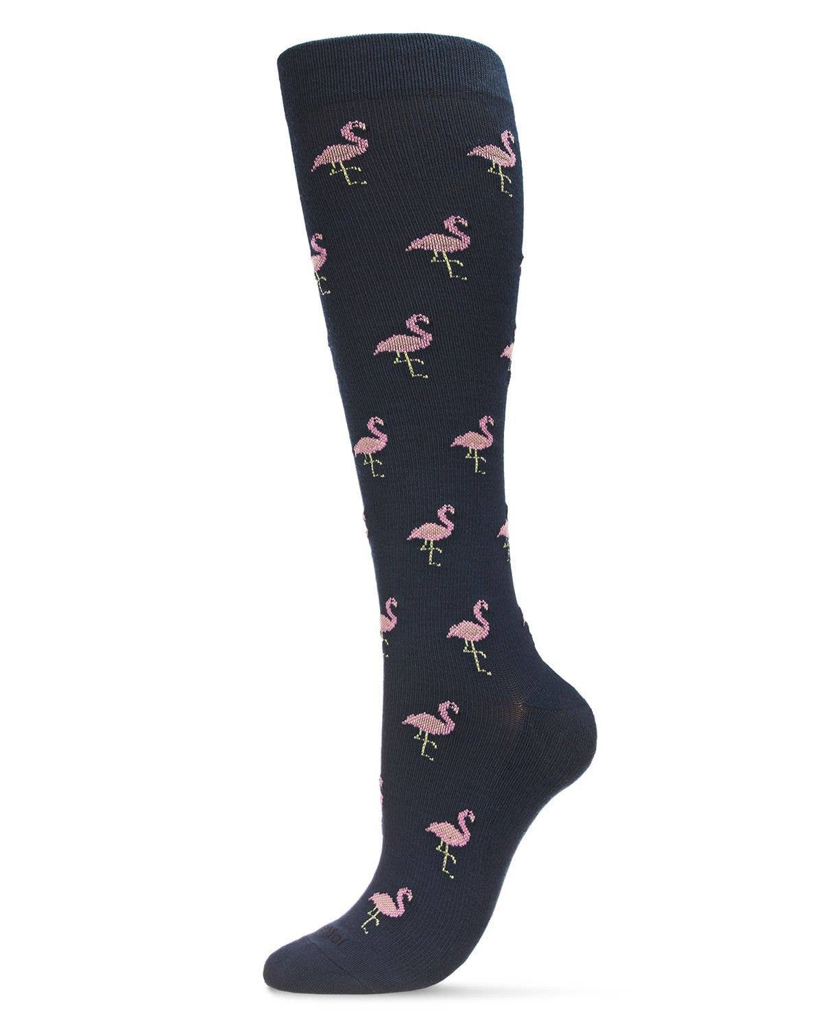 Fancy Flamingo Bamboo Blend 8-15mmHg Graduated Compression Socks