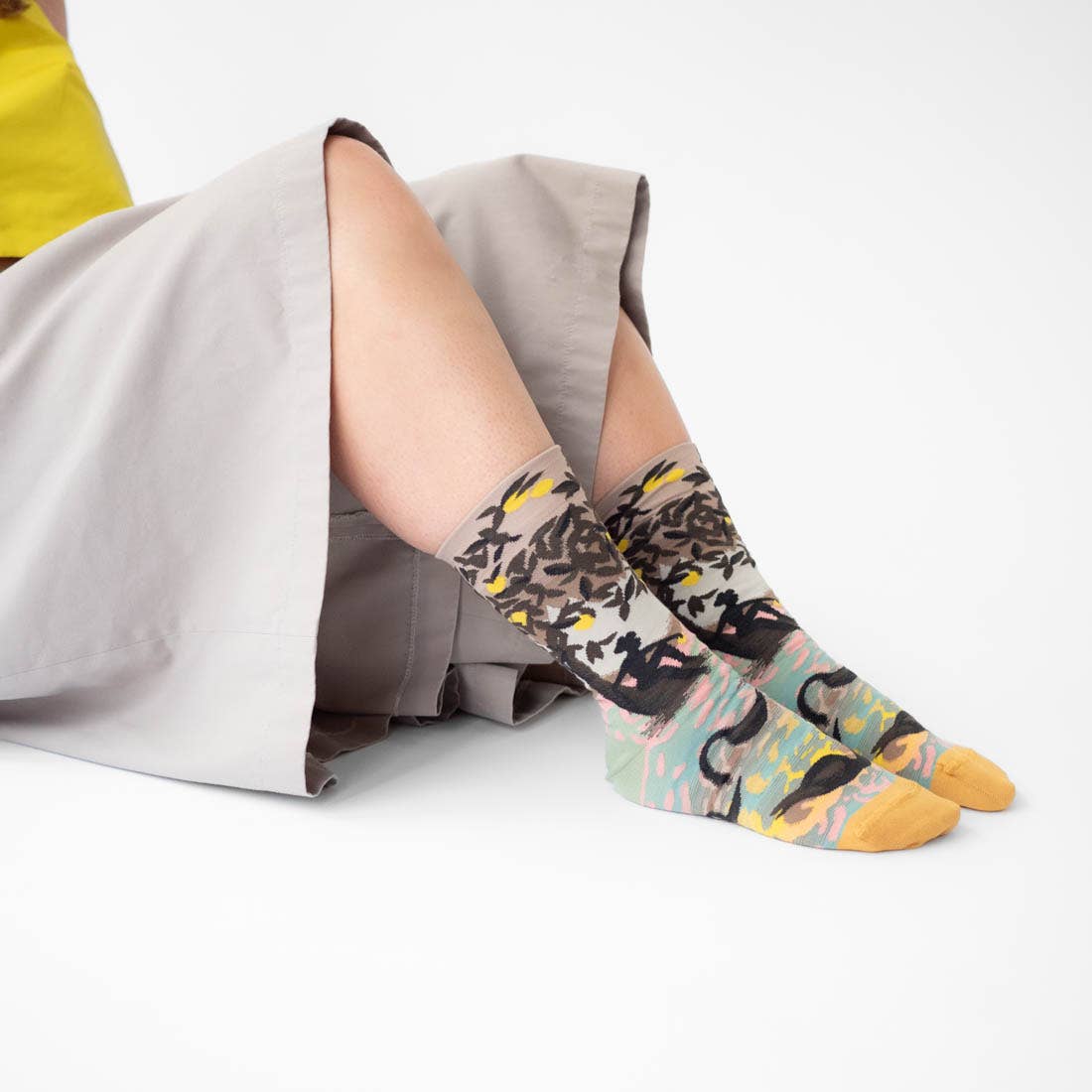 Multicolored Landscape Crew Socks