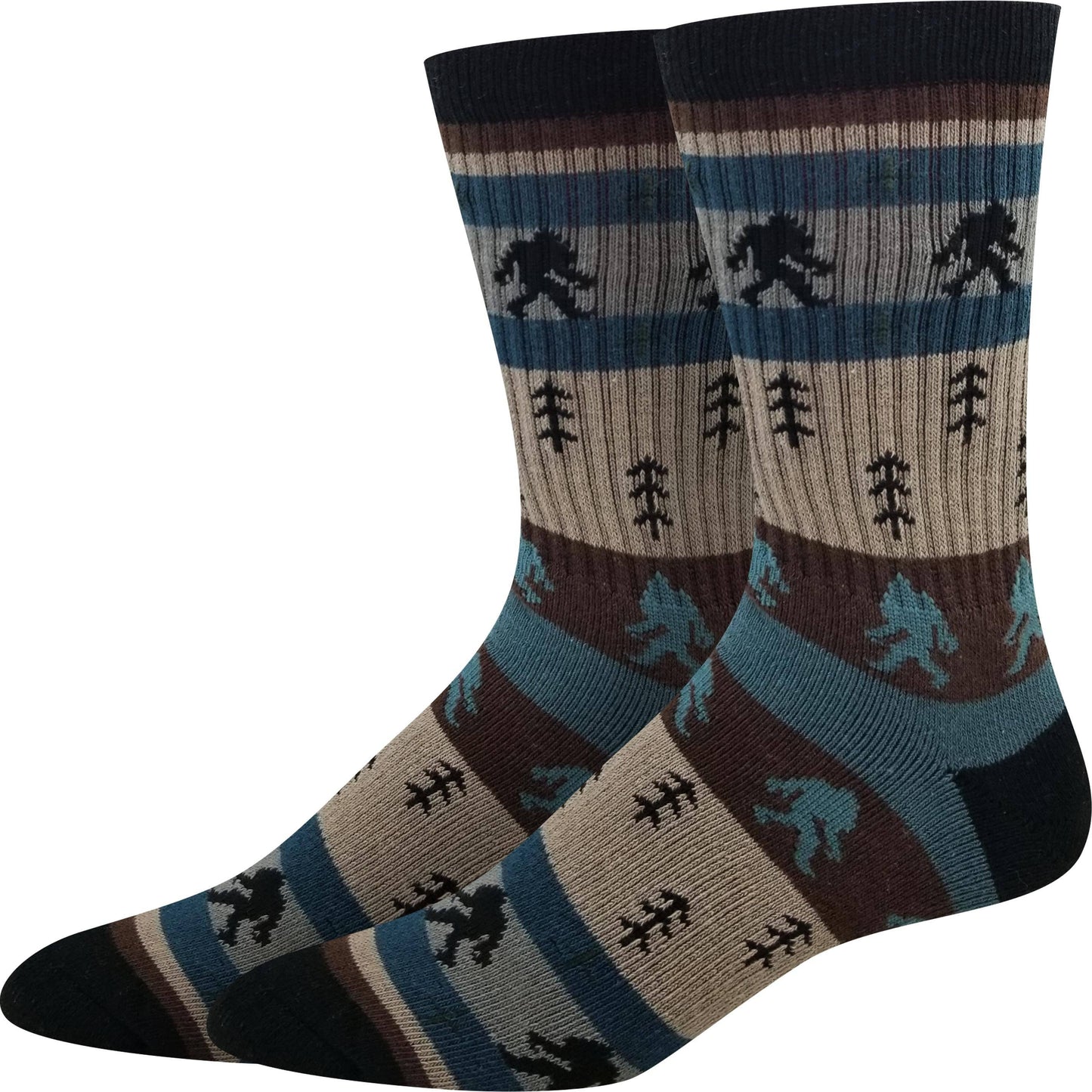 BIGFOOT STRIPE MEN'S COTTON ATHLETIC CREW SOCKS