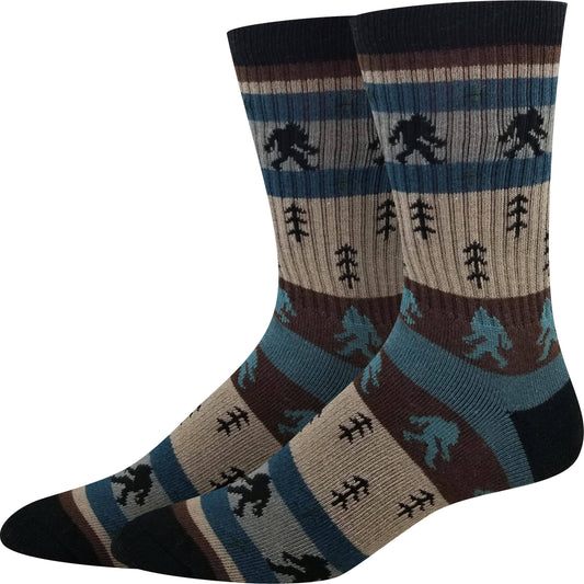 BIGFOOT STRIPE MEN'S COTTON ATHLETIC CREW SOCKS