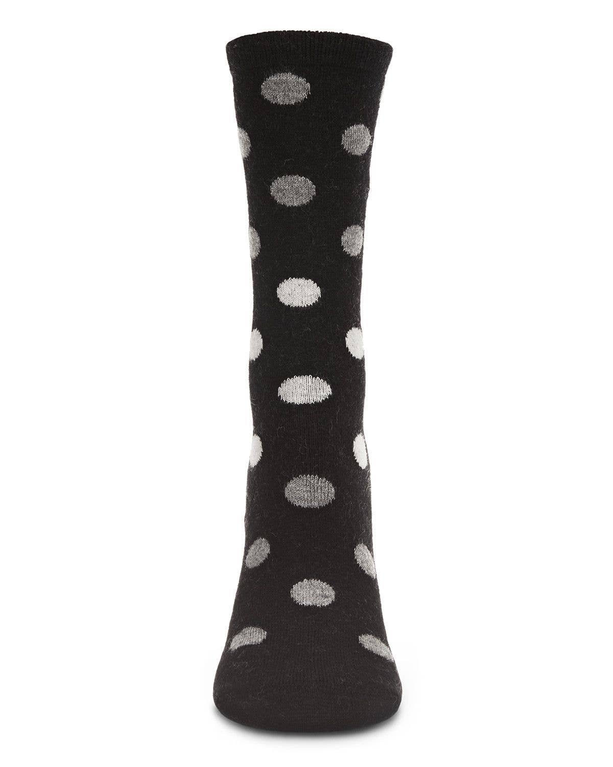WOMEN'S MULTI POLKA DOT CASHMERE BLEND CREW SOCKS