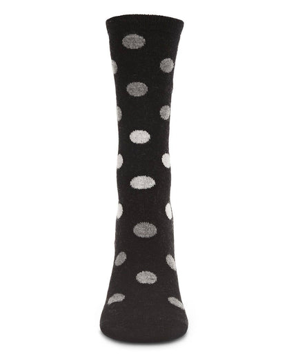 WOMEN'S MULTI POLKA DOT CASHMERE BLEND CREW SOCKS