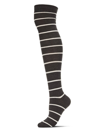 STRIPE CASHMERE BLEND OVER THE KNEE WARM SOCKS
