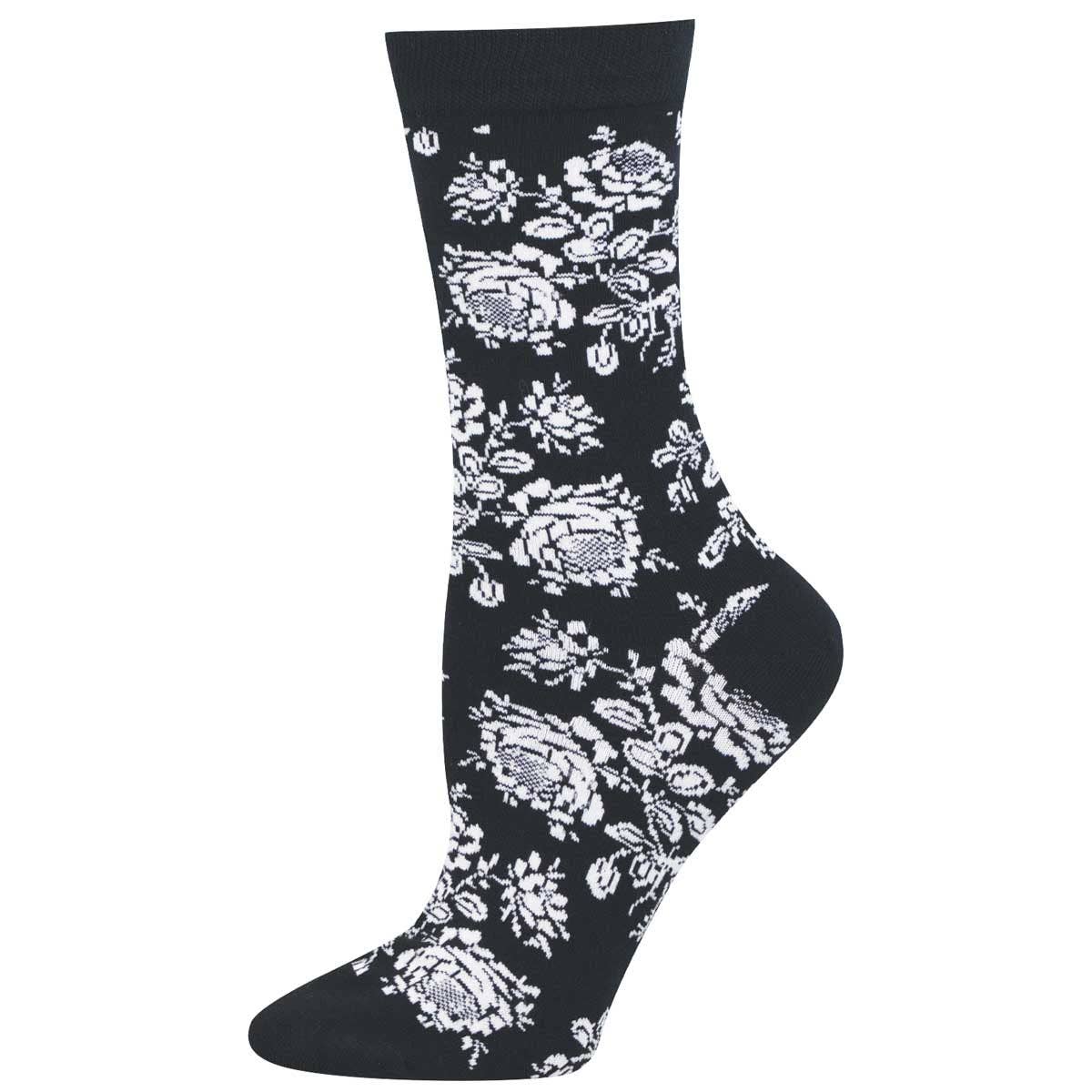 Roses Women's Bamboo Crew socks
