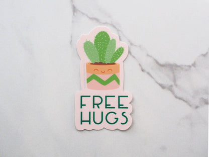 Not a Hugger Cute Cactus Sticker, Funny House Plant Decals