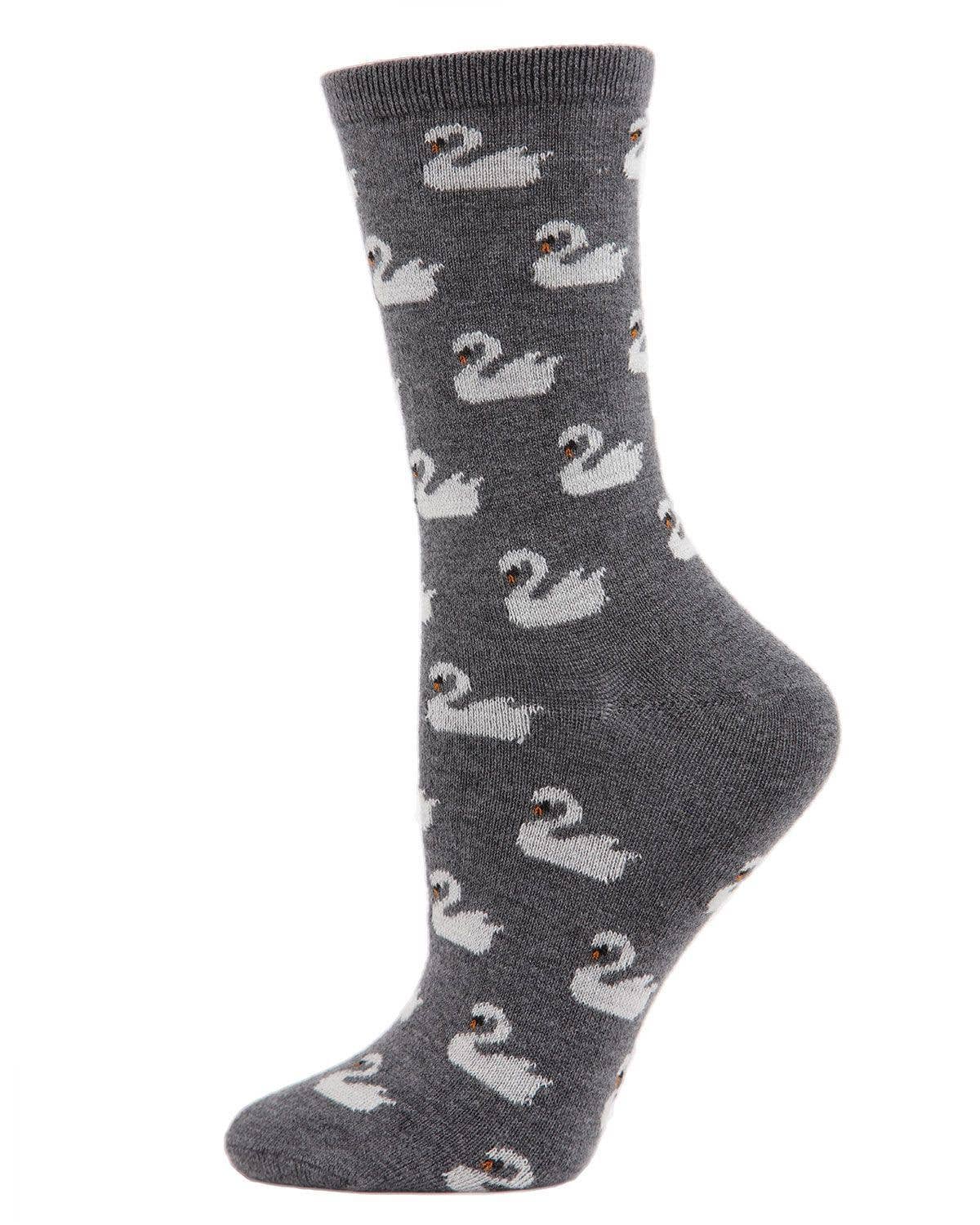 WOMEN'S SWAN CASHMERE BLEND CREW SOCKS