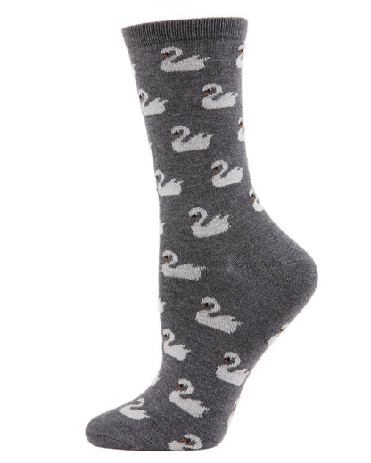 WOMEN'S SWAN CASHMERE BLEND CREW SOCKS