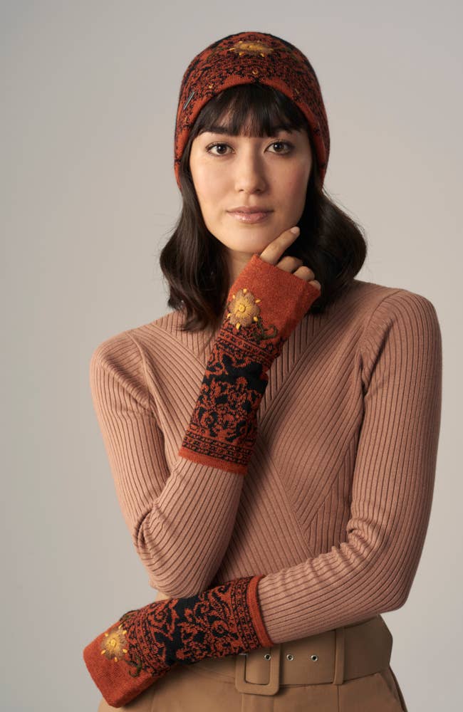 Isabela Alpaca Wrist Warmers | Hand Embroidery | Fall