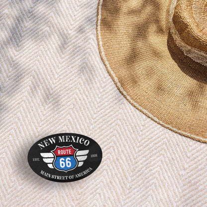 New Mexico Route 66 Sticker - NM Black Oval Decal