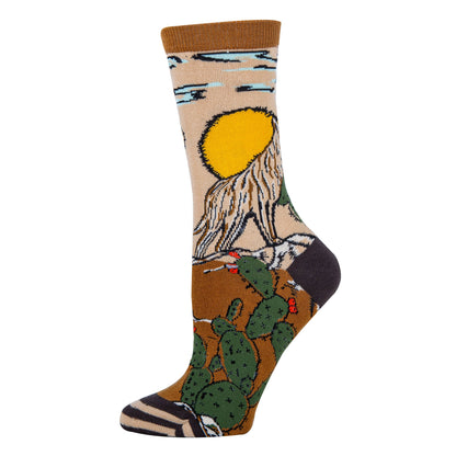 Coyote Sol Women's Cotton Dress Crew Socks
