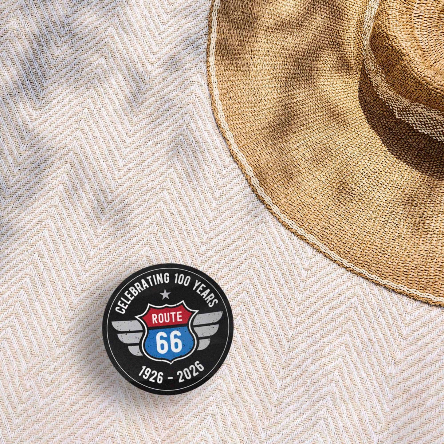 100th Anniversary Route 66 Sticker - Retro Road Trip Decal