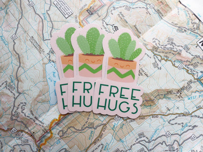 Not a Hugger Cute Cactus Sticker, Funny House Plant Decals