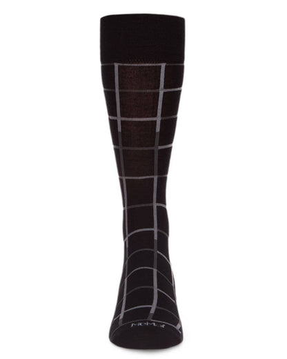 MEN'S WINDOWPANE BAMBOO DRESS CREW SOCKS