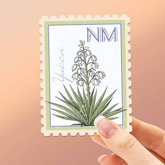 New Mexico State Flower Yucca Sticker - Vintage Stamp Decal