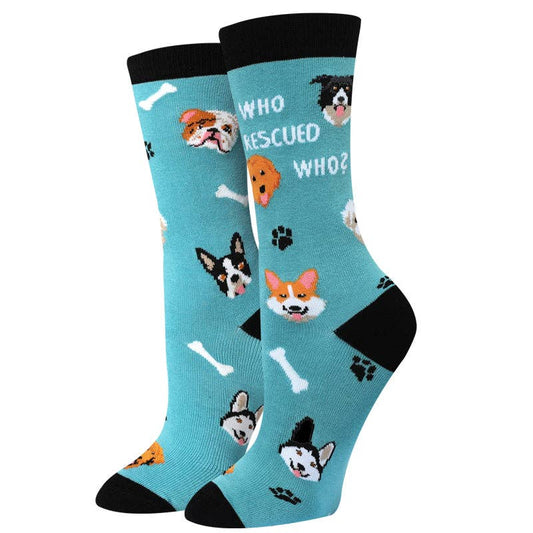 Who Rescued Who? Women's Crew Cotton Socks