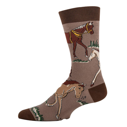 HORSE RIDE MEN'S CREW SOCKS