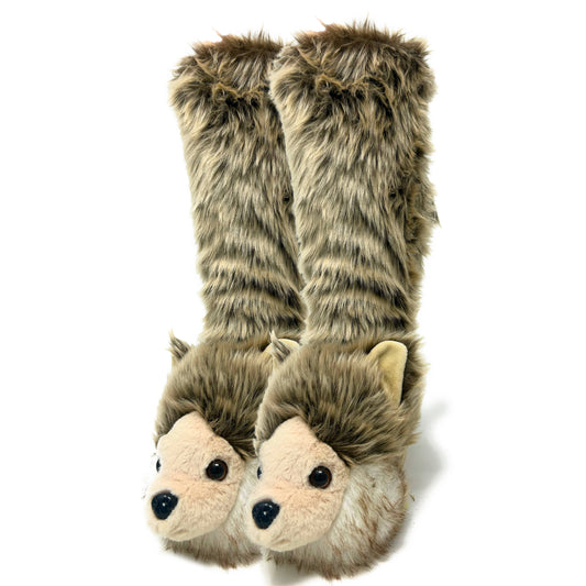 Wolf Pack  Women's Fluffy House Gripper Slipper Socks
