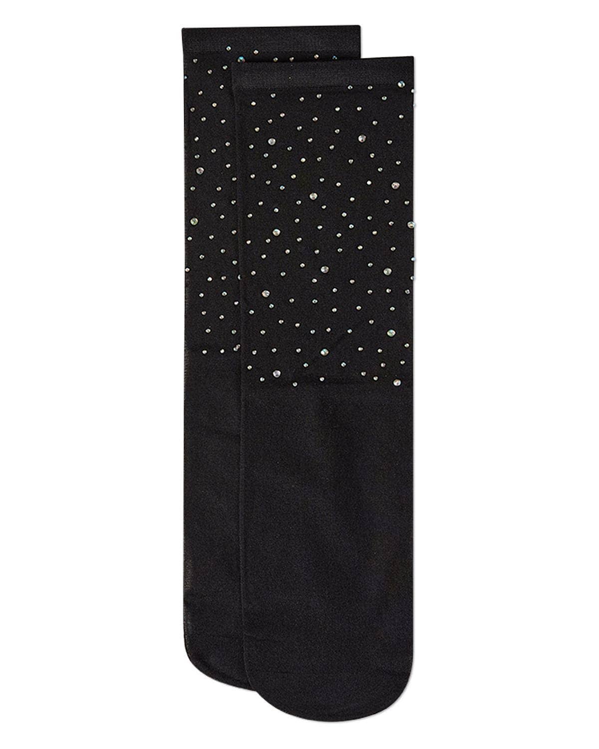 Women's All-Over Rhinestone Studded Sheer Crew Sock