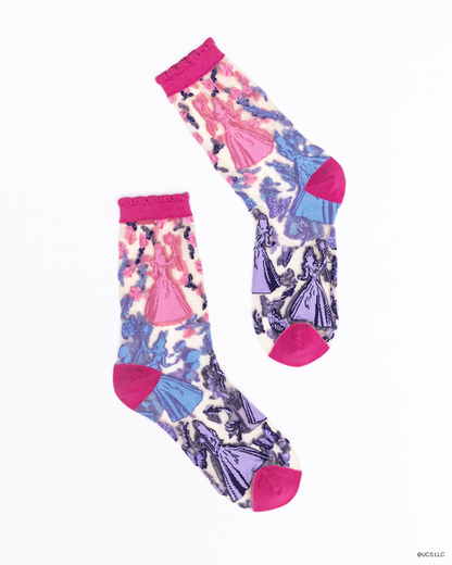 Wicked Glinda Silhouette Ruffle Sheer Crew Socks