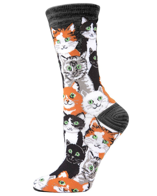 MULTI CAT CLUB BAMBOO BLEND CREW SOCKS