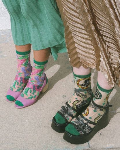 Wicked All Roads Lead to Oz Shimmer Sheer Crew Socks