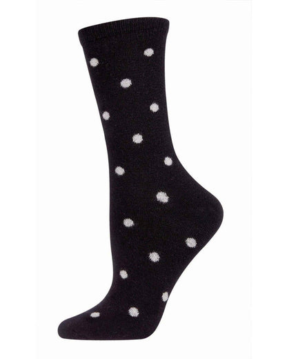 WOMEN'S POLKA DOT CASHMERE BLEND CREW SOCK