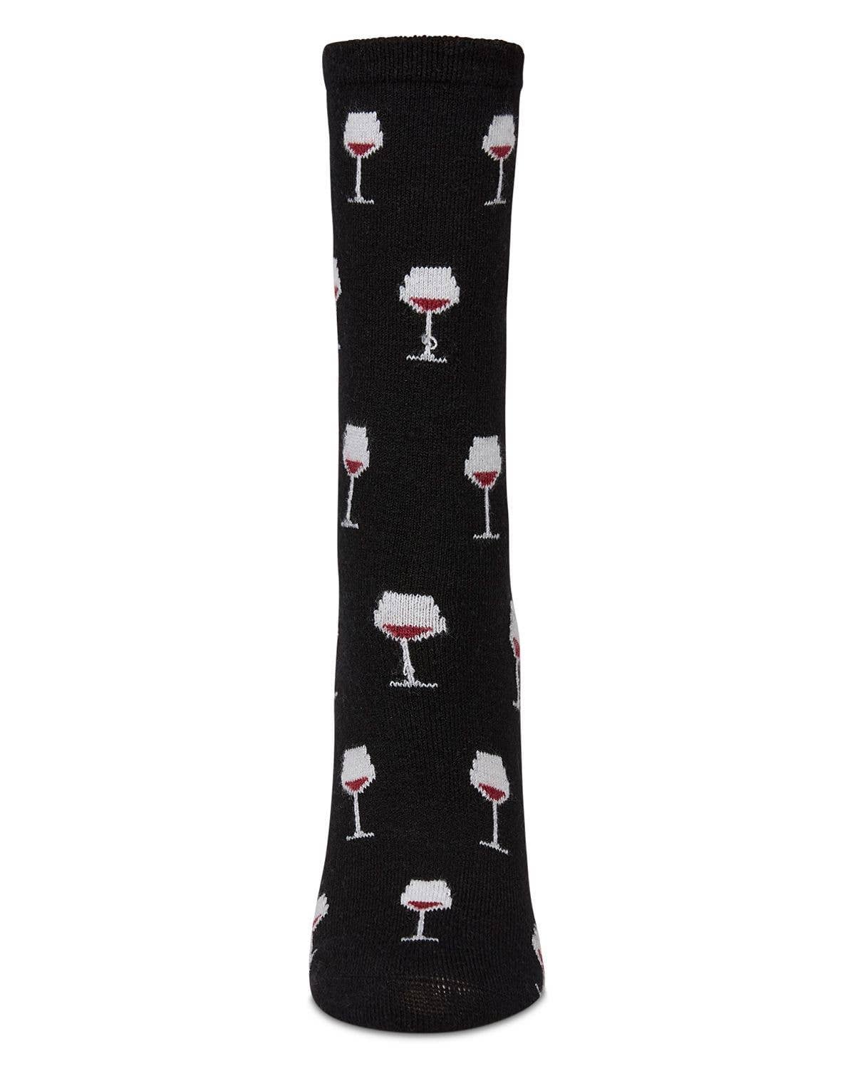 WOMEN'S WINE CASHMERE BLEND CREW SOCKS