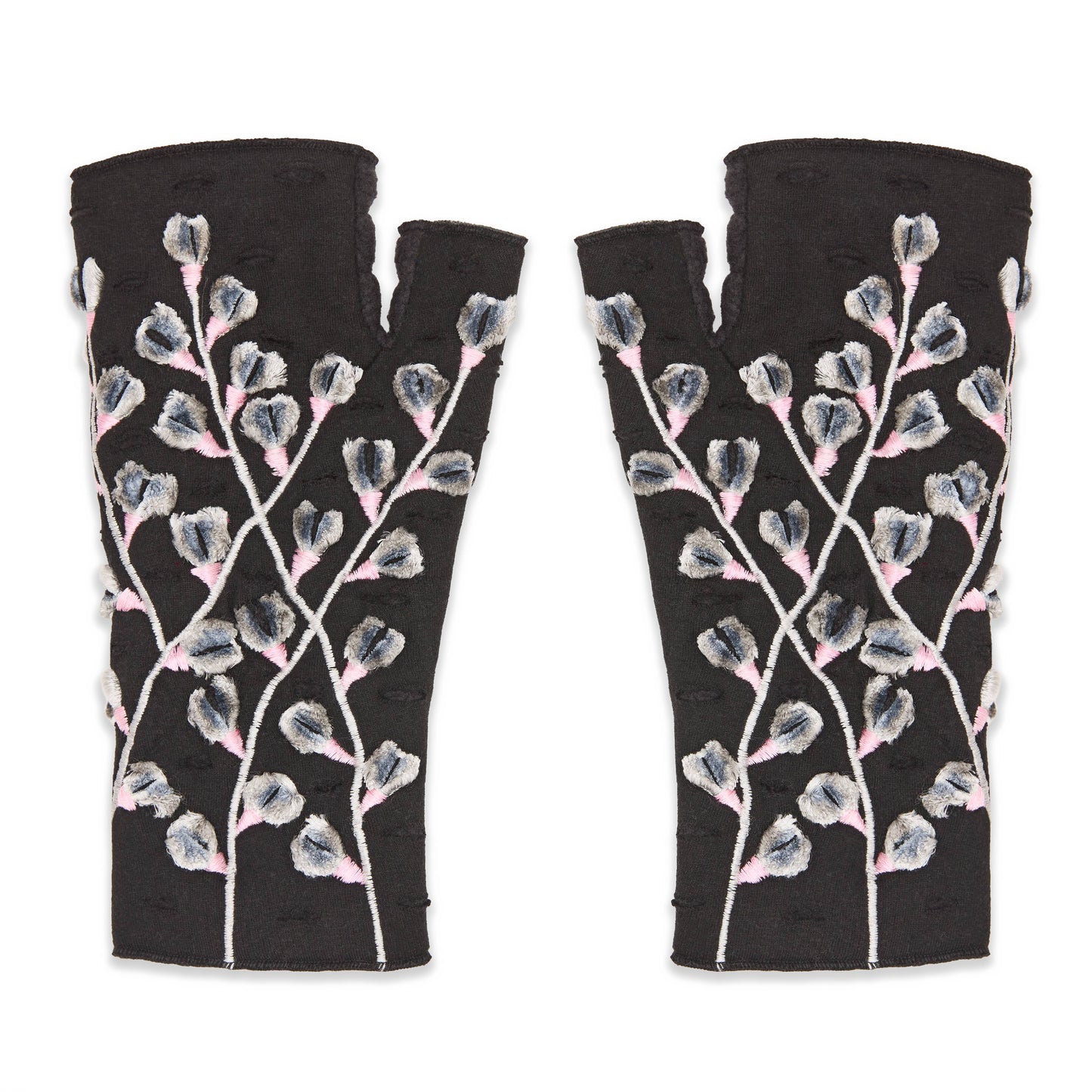 Azalea Noir Fingerless Fleece Gloves | Knit Gloves
