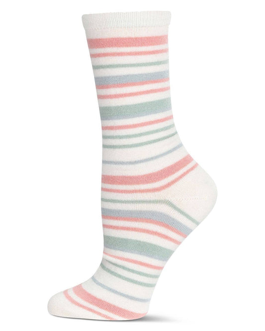 WOMEN'S STRIPED CASHMERE BLEND CREW SOCKS