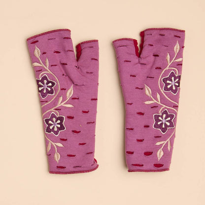 Primrose Calyx Fingerless Gloves | Fleece Jersey Gloves