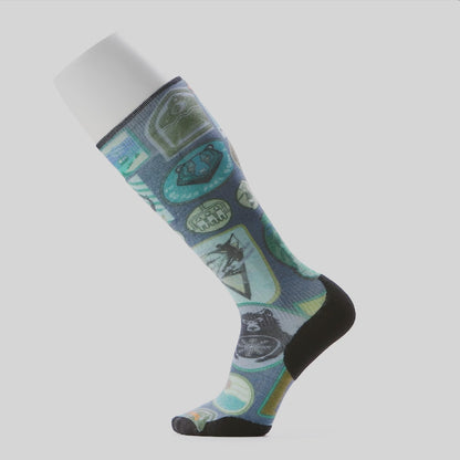 Ski Explorer Print Over The Calf Socks