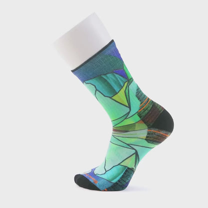 Hike Targeted Cushion Mirror Mountain Print Crew Socks