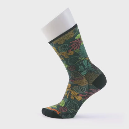 Bike Aloha Forest Print Crew Socks Zero Cushion