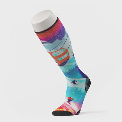 Ski Zero Cushion Ski Day Print Over the Calf Socks