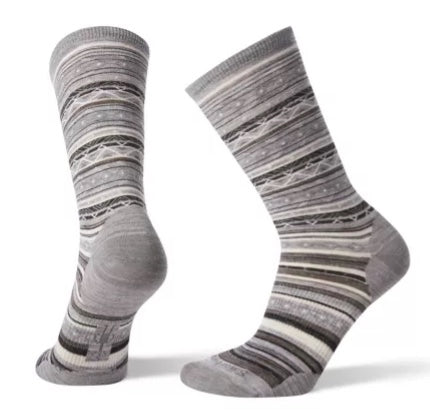 W Ethno Graphic Crew/LIGHT GRAY/BLACK